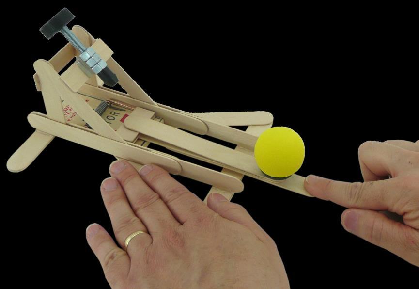 Using a mousetrap for the spring, this catapult is designed to throw objects such as