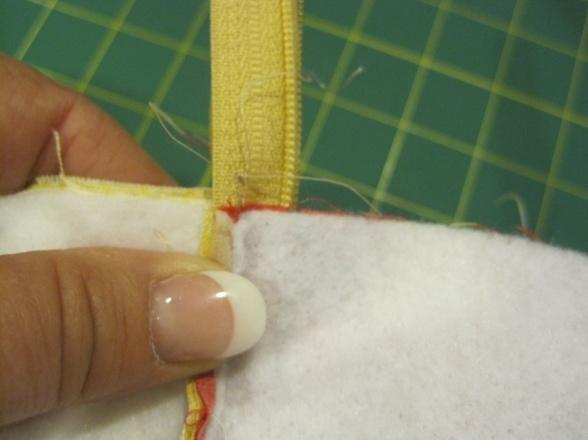 Before I sew this side I mark an area on the lining side to leave open so that I