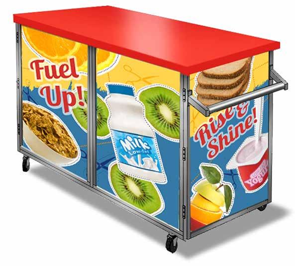 Portable Carts Easy transportation servery equipment to accommodate the student body by offering meals in the