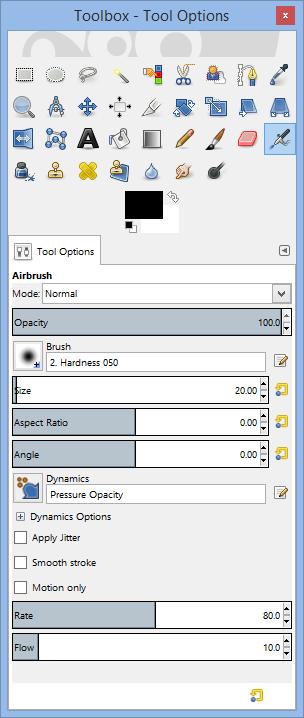 GIMP Tool Palette Hover over each tool to get a tool-tip name The various tools let you select or act on areas of the image or current