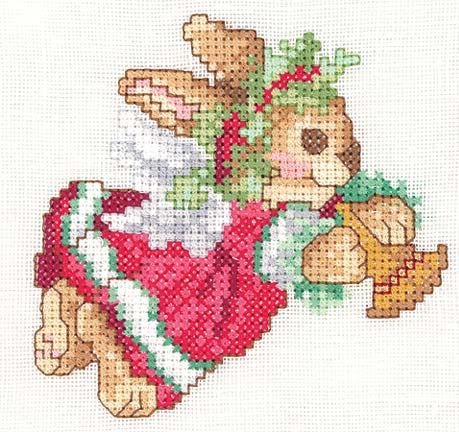 Christmas Bunny with Horn design by Donna Giampa Page 6 #4014 14 ct 93 x 91mm (3.64 x 3.57 ) #4015 16 ct 81 x 79mm (3.19 x 3.12 ) #4016 18 ct 72 x 71mm (2.83 x 2.