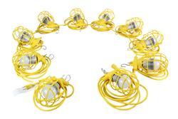 100ft Temporary Construction String Light - Ten LED Work Lamps -