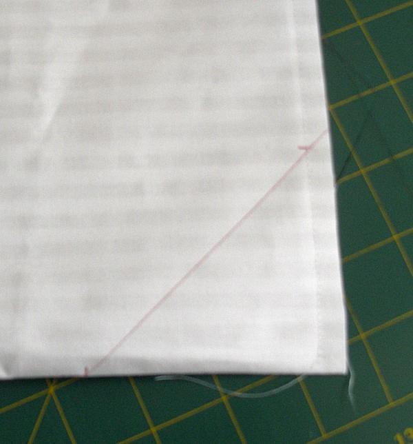 Carefully trim the pellon away from each stitched seam, to reduce bulk. Handles 1. With wrong side facing, press ¼ inch towards centre, then fold handle in ½ (all edges now encased) 2.