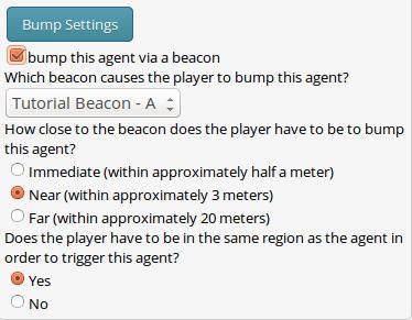 Figure 4-3: Agent beacon settings in TaleBlazer editor To configure a beacon in a game, the game designer first needs to find the beacon s identifying information.
