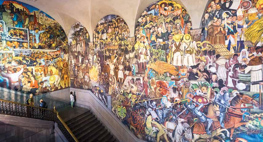Mexico City From the Zócalo to Zona Maco February 5 10, 2018 Epic of the Mexican People mural by Diego Rivera, National Palace, photo by Chris Arts MONDAY, FEBRUARY 5: U.S.