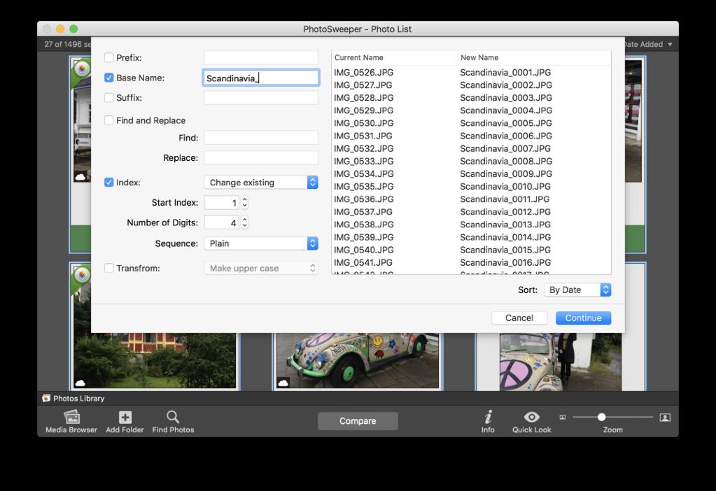 Renaming photos while moving or copying You have an opportunity to set meaningful file names for your photos while moving or copying them by using the menu File > Move to