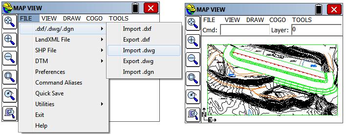 SurvCE Take Data & Drawings to Field With SurvCE, you can siply copy your office CRD files and DWG files and use the directly in the field.