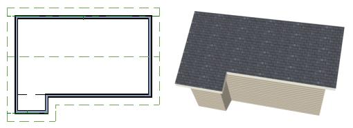 Use the Extend Slope Downward roof directive to allow the roof over a bump out to extend lower