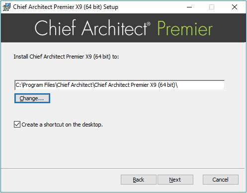 Installing Chief Architect Advanced Options 4. This window is only found in the Windows version, and only if you click the Advanced button in the previous window.