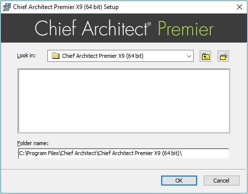 Chief Architect X9 User s Guide Choose Installation Location 5. This window is only found in the Windows version, and only if you clicked the Change button in the previous window.