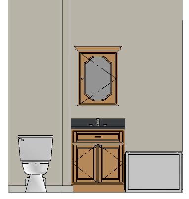Dimensions can be added to objects displayed in Cross Section/Elevation views, including cabinetry.