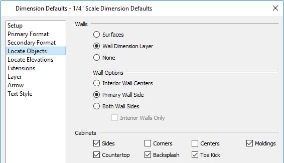 Chief Architect X9 User s Guide 2. With the Wall Elevation active, select Edit> Default Settings> Dimension> Dimensions and click on the Edit button to display the Saved Dimension Defaults dialog. 3.