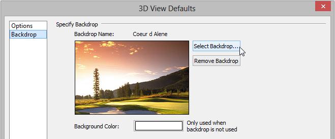 Custom Materials, Images, and Backdrops 2. Select the image and click Open to add it to the User Catalog. To apply a backdrop to 3D views 1.