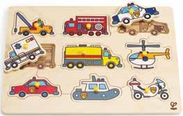 99 Inc GST 530 Emergency Vehicles Peg Puzzle Wooden