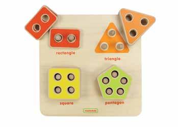 Colour & Shape Puzzles Dowel Matching Board Wooden.