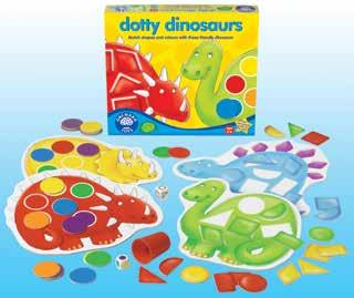 Orchard Toys Colour & Shape Games Dotty Dinosaurs Game Can you help the dotty dinosaurs to find their missing