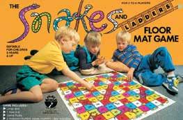 Classroom Favourites Snakes And Ladders Game 70cm x 70cm vinyl mat.