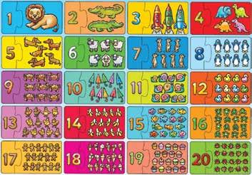 OT219 40 Big Number Jigsaw A bold and colourful jigsaw, designed to encourage number recognition and