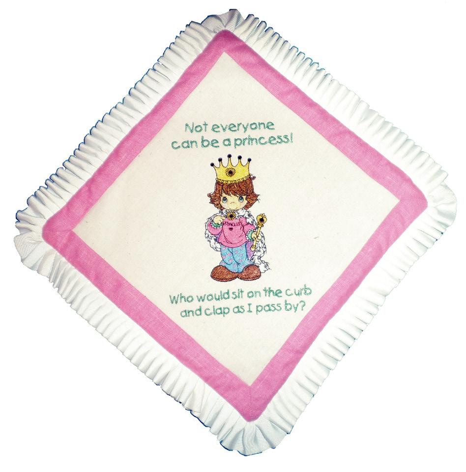 Precious Moments A Time to Play Project Lesson: Pillow for a Princess By Tamara Evans Show the princess in your life she is special by presenting her with this precious pillow.