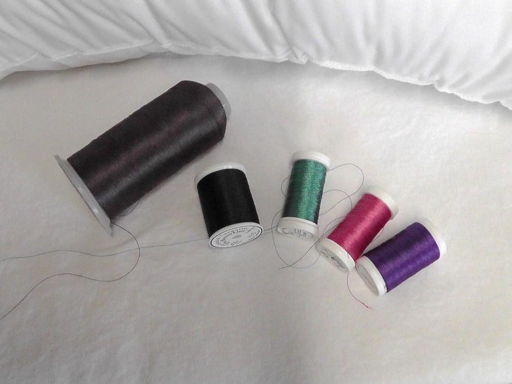 A variety of threads can be used for stitching.
