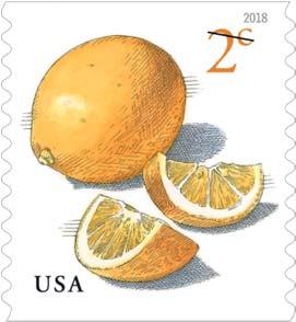 Meyer Lemons Meyer Lemons is a 2-cent definitive stamp. The stamp art features a whole Meyer lemon next to two wedges of the cut fruit.