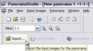 Stitching the single frames together with PanoramaStudio These are the basic steps, working with the stitching software PanoramaStudio for Windows TM, which is in the package with your