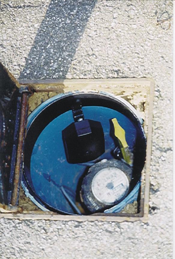 Single underground water meter connected to