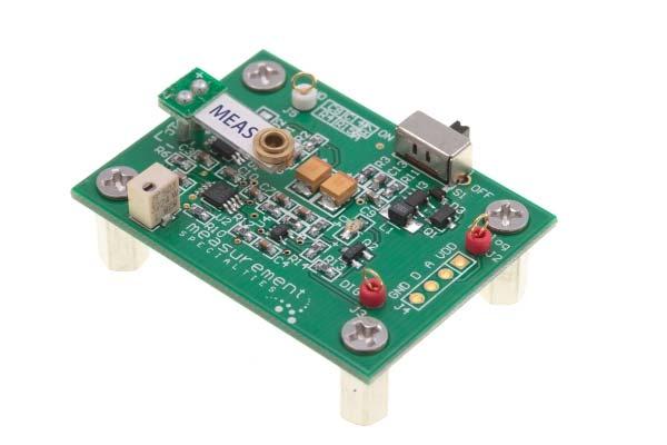 Evaluation Circuit for Vibration Sensor Low Power Battery Powered LED for Trigger High Sensitivity Analog and Digital Signal Access Points The LDTC MiniSense 100 Analog PCB provides a simple way to