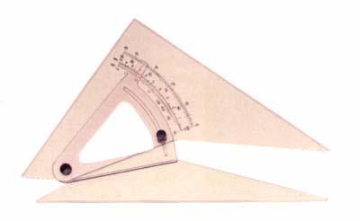 Adjustable Triangle The adjustable triangle combines the functions of the triangle and the protractor.