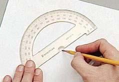French Curves and Flex Curves To use a protractor, place the center point on the corner point of the angle.