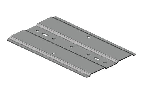 6 (150 mm) Channel Rack-To-Runway Mounting Plate Secures Cable Runway to the top of 6 D (150 mm) Standard Rack. Mounts either parallel or perpendicular to runway.