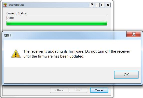 During the firmware update the following message may appear. Figure 11: SRU Firmware Update Confirmation 10.