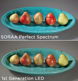 A perfect spectrum contains only the wavelengths visible to us- no ultraviolet (UV) or infrared (IR) radiation.