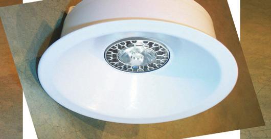5W Soraa LED splayed trim downlight. Tapered splay trim blends smoothly into ceiling plane and allows for 45 vertical adjustment with full horizontal rotation.