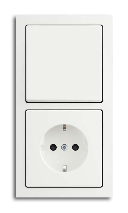 Uncompromisingly clear. 01 future linear 2gang combination switch/socket outlet with shutter.