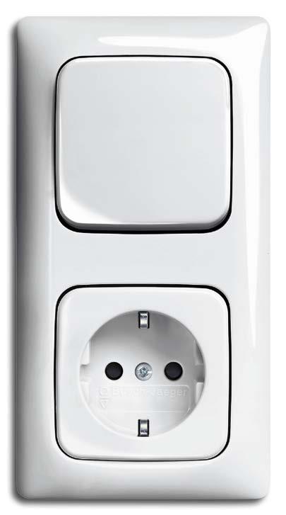 Classic beautiful forms. 01 Reflex SI / Reflex SI Linear 2gang combination switch/ socket outlet with shutter.