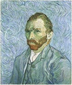 Something to think about: van Gogh's self-portraits are depicting the face as it appeared in the mirror; therefore, his right side in the image is in reality the left side of his face.