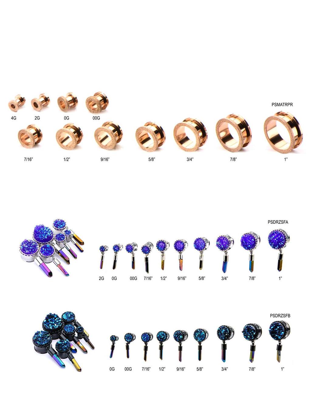 DIAMOND DUST ROSE GOLD TUNNELS High end body jewelry is in right now. These screw fit rose gold plated tunnels with Diamond Dust accent will fit the bill.