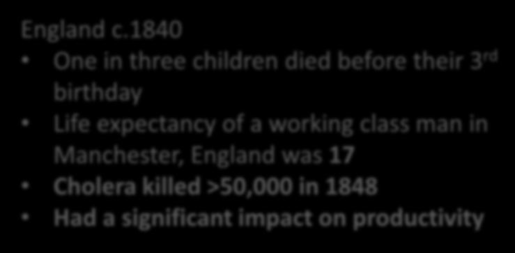 1840 One in three children died before their