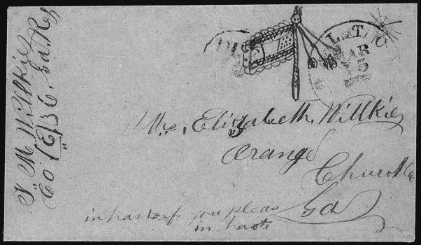 Philatelic Genealogy 7 an illustration of an 11-star Confederate flag and a tent, appears to have been sent by a son to his father.
