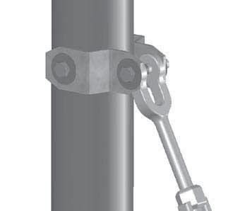 If the optional anchor kit was purchased, use the diagrams below to properly install the auger-style earth anchor and to attach the brackets to the ground posts or rafter legs.