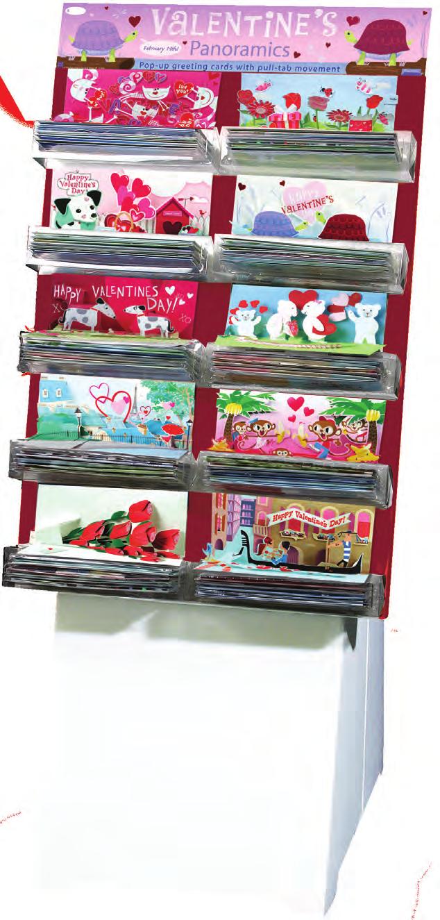 Pre-Pack Program Program PPVAL-63 Ten Panoramics SKU s Display with base PLUS three (3) cards offset, with ten (10) free sample cards Includes twenty (20) sound cards, plus forty-three (43) non-sound