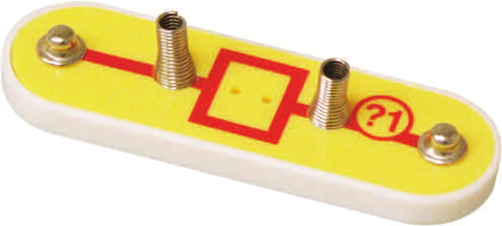 About the TWO-SPRING SOCKET (?1) The two-spring socket (?1) makes it easy to connect your own resistors (and other parts) to circuits by connecting them between the springs: The two-spring socket (?