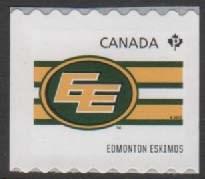 2560 (61 ) Edmonton Esquimos, Gutter Strip of 4 with Inscription 6.25 2561 (61 ) Calgary Stampeders, Coil Single.