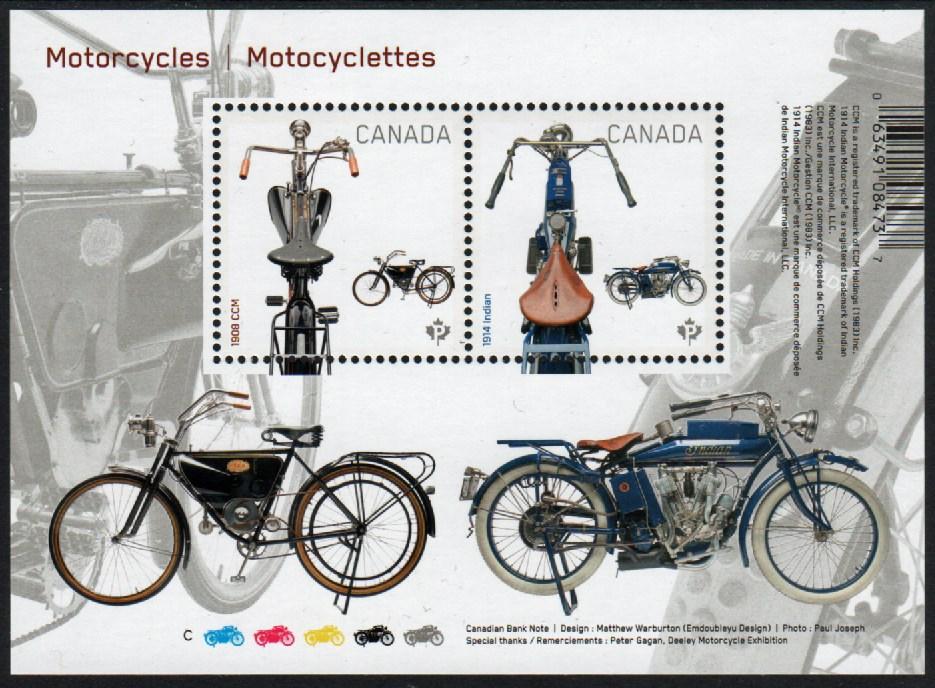 00 2647-48 (63 ) Motorcycles, Booklet Pair, SA. 2.70 2648a (63 ) Motorcycles,