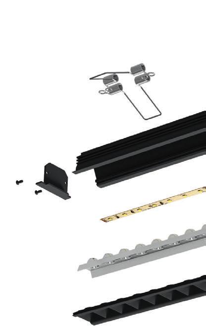 6 MARS Features and benefits Easy installation with mounting brackets 33 mm / 1.3" Smallest linear recessed solution for general lighting with only 33 mm (1.