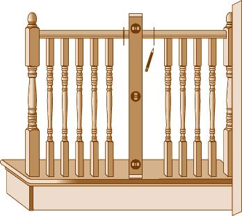 Step 2 Mark centre point of each baluster using the calculated Distance between balusters.