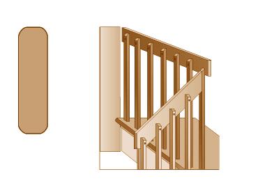 Handrail Balusters Modern Handrail Handrail attaches to side of balusters rather than on top