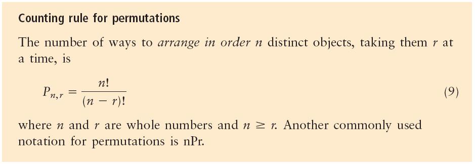 Permutations - arrangements are often called permutations, the number of permutations of n distinct things taken r at a time is denoted np r Since the number of objects being arranged cannot exceed