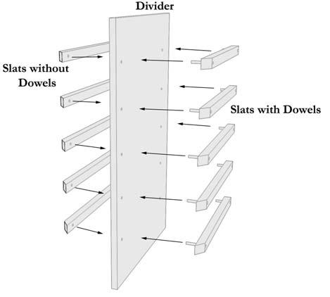 Column Insert with Slats (1)Divider (10)Slats